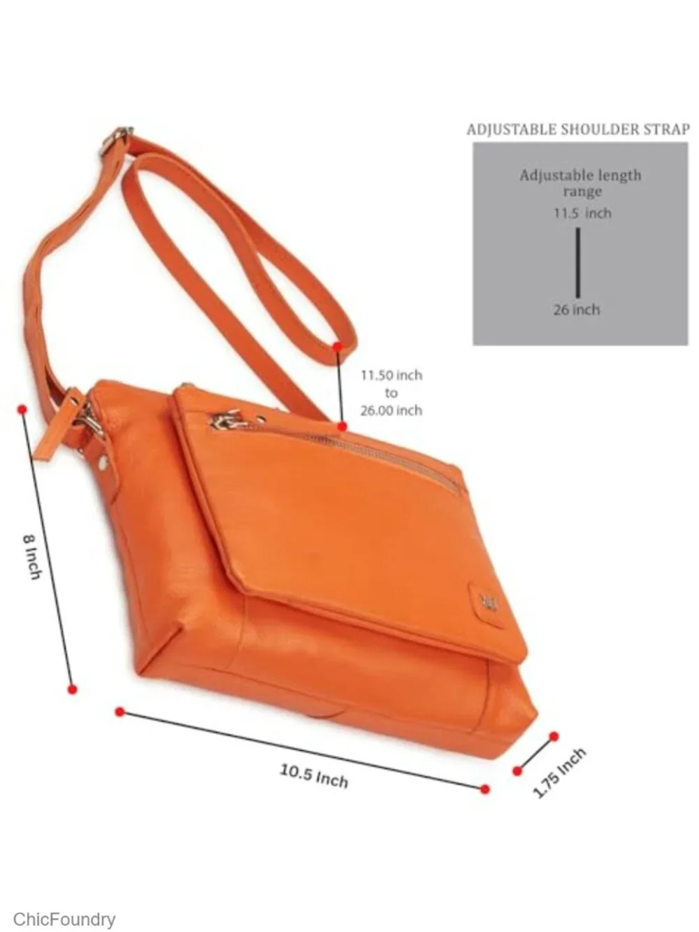 Genuine Pebbled Leather Crossbody Bag, Small Sling Shoulder Handbag with